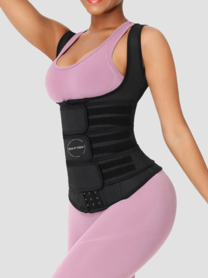 Triple Belt Rubber Vest Sport Girdle Waist Trainer