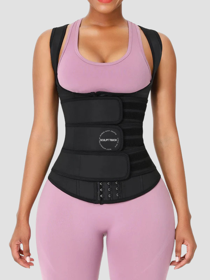 Triple Belt Rubber Vest Sport Girdle Waist Trainer
